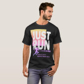 T-shirt Couleur Juste Exécuter Marathon Runner Track Race  (Devant entier)