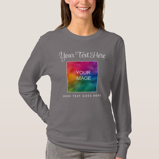 T-shirt Couleur modifiable Texte image femme Modèle de scr (Devant)