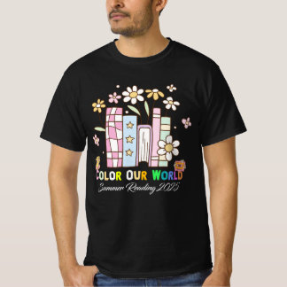 T-shirt Couleur Notre Monde Lecture Été 2025 Mignonne Livr
