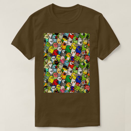 T-shirt Couleur Perroquets Et Perruques (Design devant)