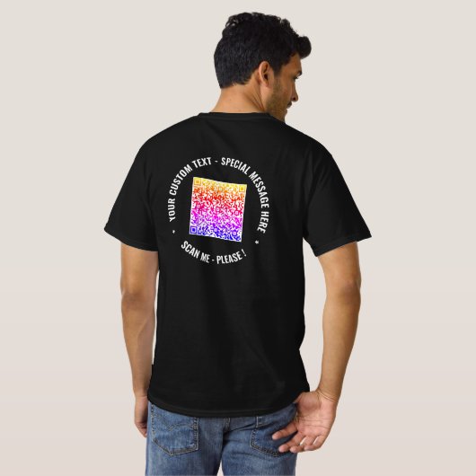 T-shirt Couleur QR Code texte personnalisé Votre Modèle T- (Dos entier)