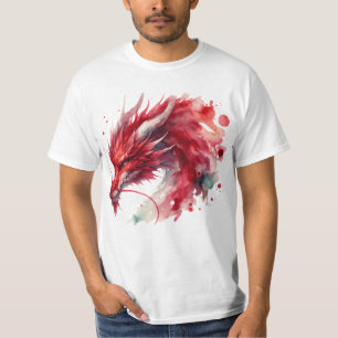 T-shirt couleur rouge Dragon Water
