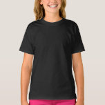 T-shirt Couleur solide noire classique intemporelle<br><div class="desc">Fille's Classic T Shirt et décontracté accessoire de mode de déclaration de mode imprimé avec classique intemporel traditionnel noir solide couleur illustration graphique et de sélectionner la collection de produits par TheFabricSeal impression sur demande shop à Zazzle.com #ZazzleMade https://www.zazzle.com/store/thefabricseal TheFabricSeal ©️ Original. Le noir est une couleur qui est le...</div>