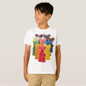T-shirt couleurs arc-en-ciel bonbon amant guman ours (Devant entier)