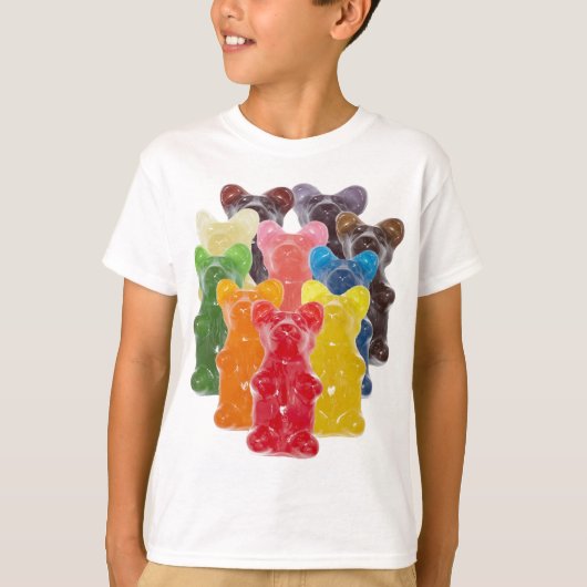 T-shirt couleurs arc-en-ciel bonbon amant guman ours (Devant)