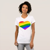 T-shirt Couleurs arc-en-ciel Coeur rayé (Devant entier)