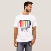 T-shirt Couleurs arc-en-ciel de batterie complète (Devant entier)