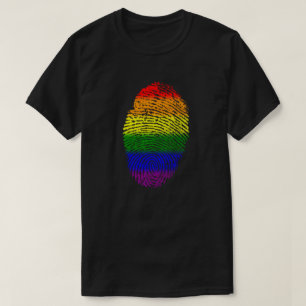 T-shirt Couleurs d'arc-en-ciel d'empreinte digitale