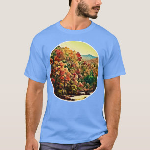 T-shirt Couleurs d'automne peinture à l'huile de forêt