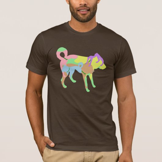 T-shirt Couleurs de CHIEN, BÂTON (Devant)