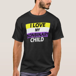 T-shirt Couleurs de drapeau de la fierté non binaire J'aim