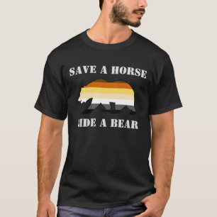 T-shirt Couleurs de la Fierté de l'Ours Sauve un Cheval Mo