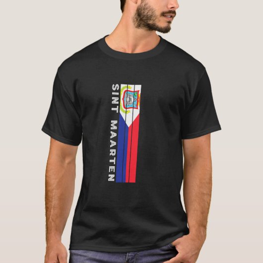 T-shirt Couleurs du drapeau de Saint-Martin (Devant)
