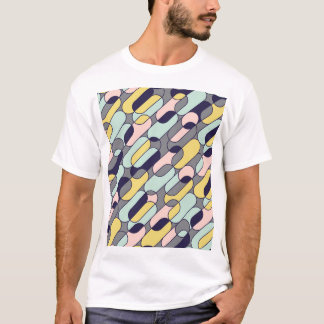 T-shirt Couleurs pâles géométriques : Motif rétro