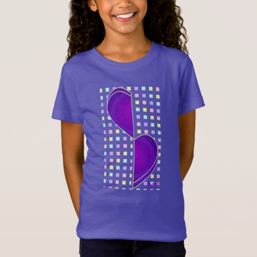 T-Shirt Couleurs pastel & coeurs violets battre (Devant)