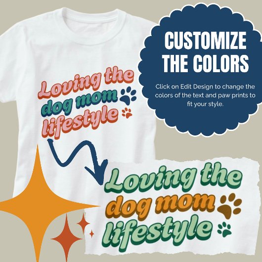 T-shirt Couleurs personnalisées Cadeau Aimer le chien Mama