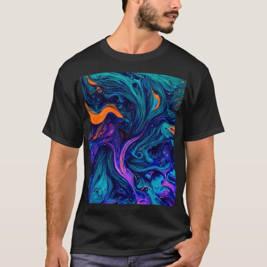 T-shirt Couleurs psychédéliques Abstraites Lancer l'oreill (Devant)