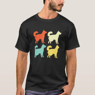T-shirt Couleurs rétro Malamute de l'Alaska Malamute de l'