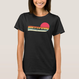T-shirt Couleurs Vintages du coucher de soleil de style ré
