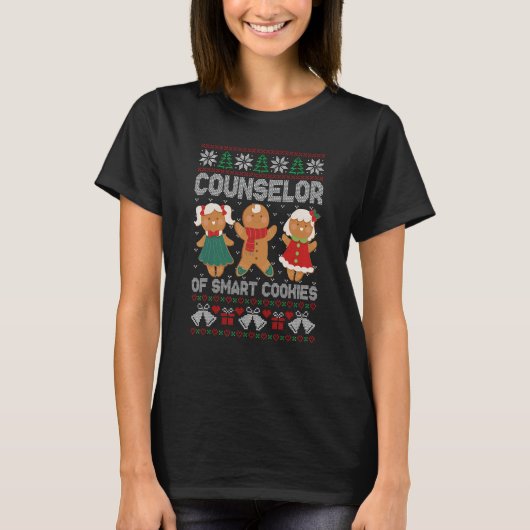 T-shirt Counselor Of Smart Cookies Christmas Gingerbread C (Devant)