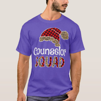 T-shirt Counselor Squad Chapeau de Père Noël Buffalo Plaid