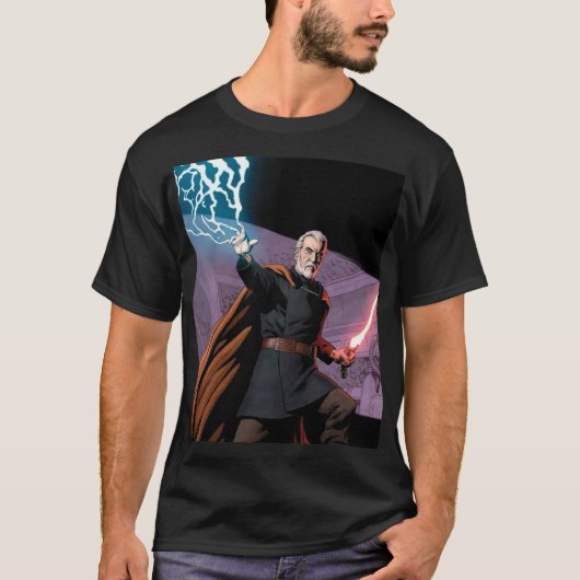 T-shirt Count Dooku – Dark Side Master of Lightning (Devant)