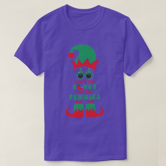 T-shirt Count Elves Pas l'argent de l'argent amusant compt (Design devant)