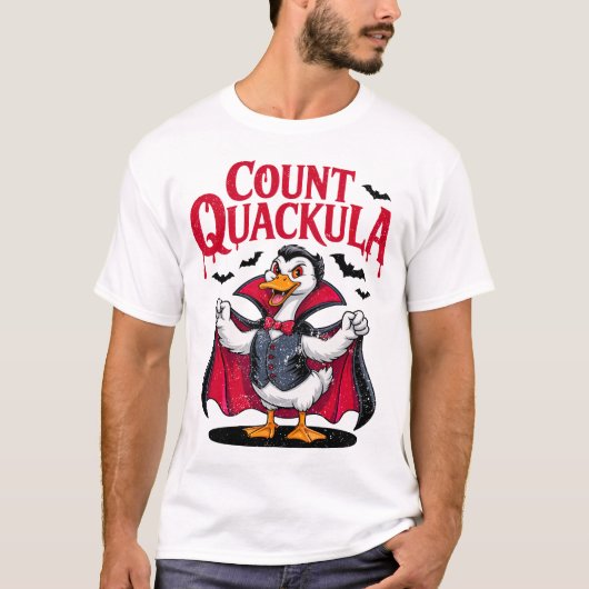 T-shirt Count Quackula Funny Halloween Vampire Canard (Devant)