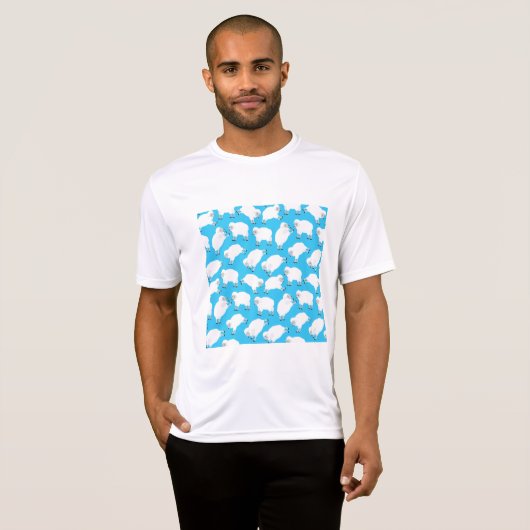 T-shirt Counting Sheep Blue Nursery Pattern (Devant entier)