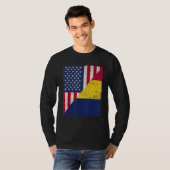 T-shirt Country Flag Design Half USA Half Chad (Devant entier)
