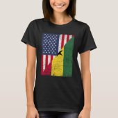 T-shirt Country Flag Design Half USA Half Ghana (Devant)