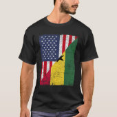 T-shirt Country Flag Design Half USA Half Ghana (Devant)
