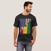 T-shirt Country Flag Design Half USA Half Ghana (Devant entier)
