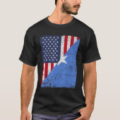 T-shirt Country Flag Design Half USA Half Somalia (Devant)