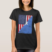 T-shirt Country Flag Design Half USA Half Somalia (Devant)