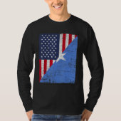 T-shirt Country Flag Design Half USA Half Somalia (Devant)