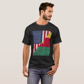 T-shirt Country Flag  Half USA Half Cameroon (Devant entier)