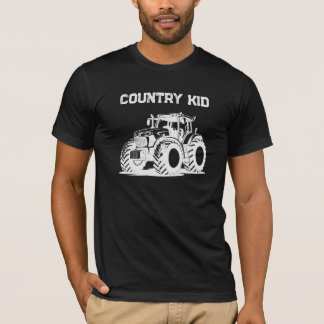 T-shirt Country Kid Tractor Shirt Rural Farm Life Dark Tee