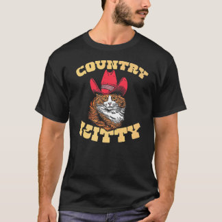 T-shirt Country Kitty Country Cowgirl Cat Western Vibe