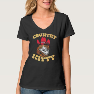 T-shirt Country Kitty Country Cowgirl Cat Western Vibe