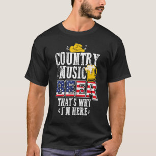 T-shirt Country Music And Beer C'est pour ça que je suis i