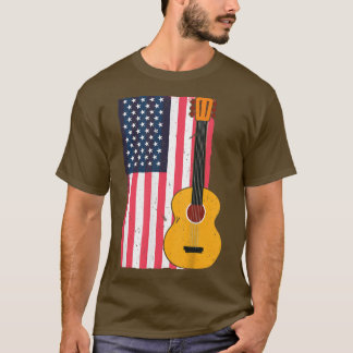 T-shirt Country Music Retro Guitar American Flag
