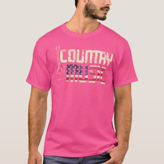 T-shirt Country Music Retro Vintage Guitare Drapeau améric