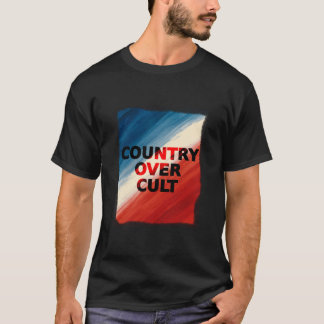 T-shirt Country Over Cult – Patriotic Paint Streaks