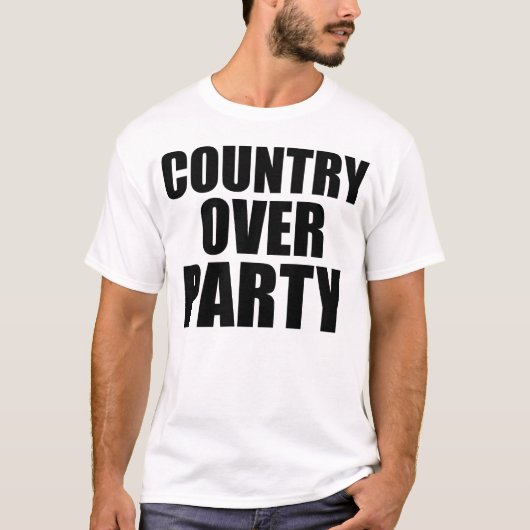 T-shirt Country Over Party (texte noir) (Devant)