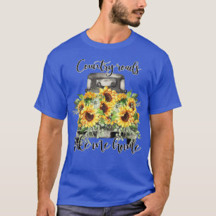 T-shirt Country Roads Sunflowers Truck Country Vibe Take M