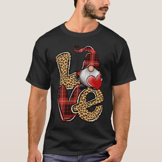 T-shirt COuntry Valentine's Day Love Leopard Buffalo Plaid (Devant)