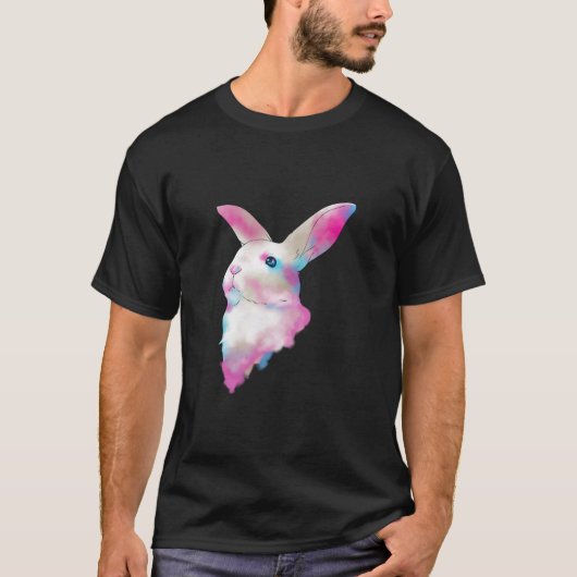 T-shirt Coup de lapin à flou gausse arc-en-ciel (Devant)