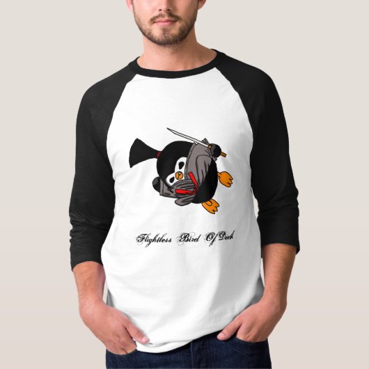 T-shirt Coup-de-pied de dragon de pingouin de Ninja (Devant)
