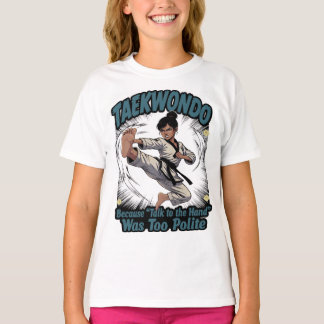 T-shirt Coup de pied volant de taekwondo féminin drôle